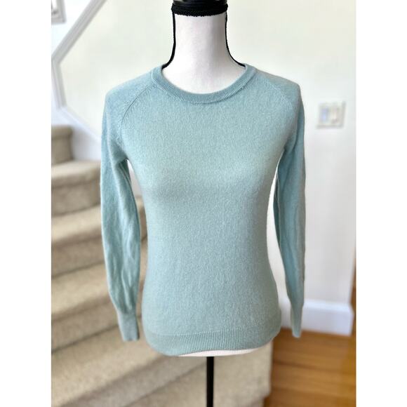 Halogen Nordstrom Aqua Blue Green Crewneck Cashmere Sweater - Picture 1 of 6